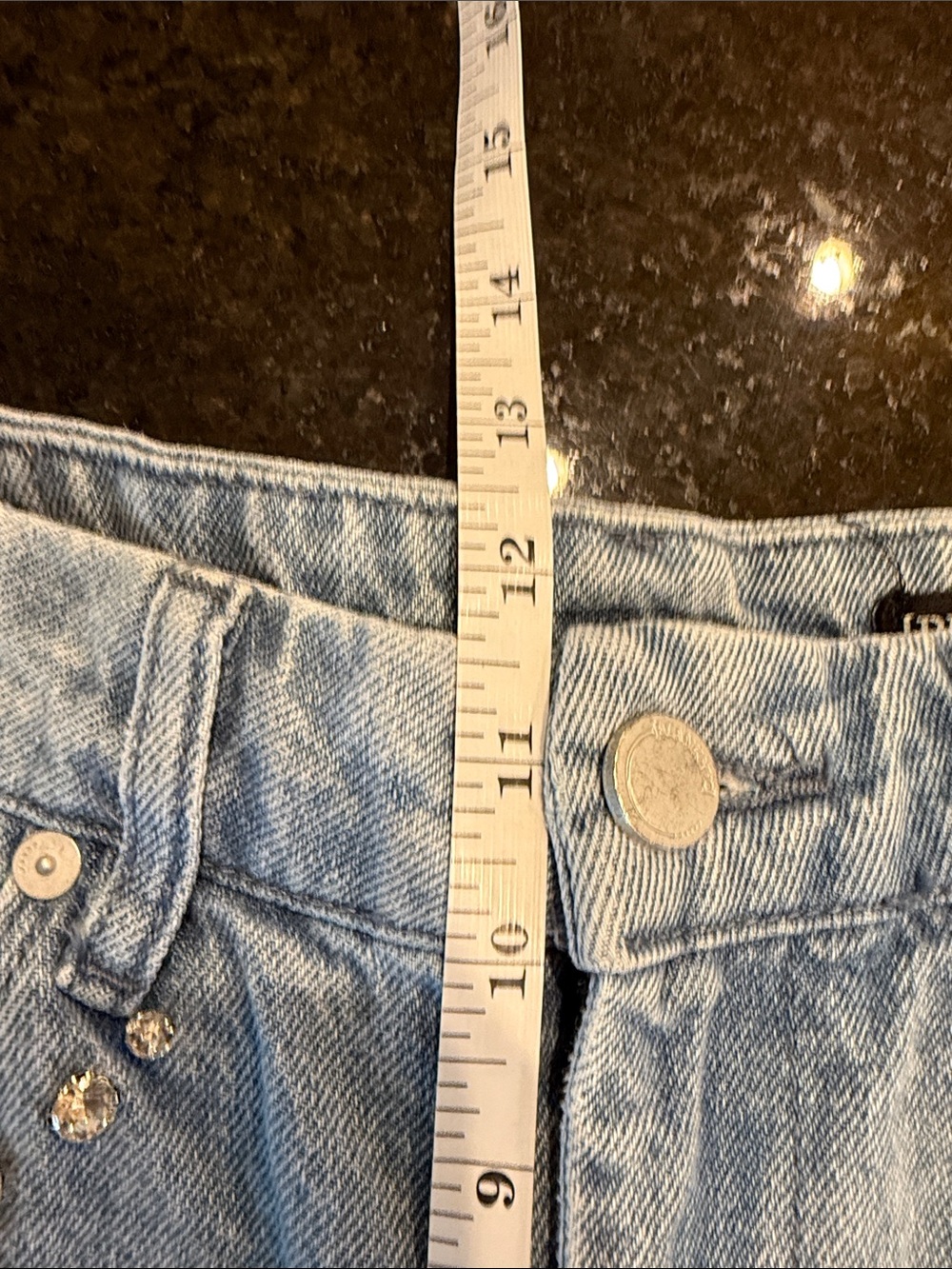 BLANKNYC Franklin Embellished Ribcage Wide-Leg Jeans Light Wash Waist 26 - Picture 12 of 16